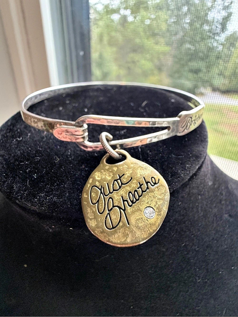 Brighton Art & Soul Just Breathe Bangle Silver & Gold